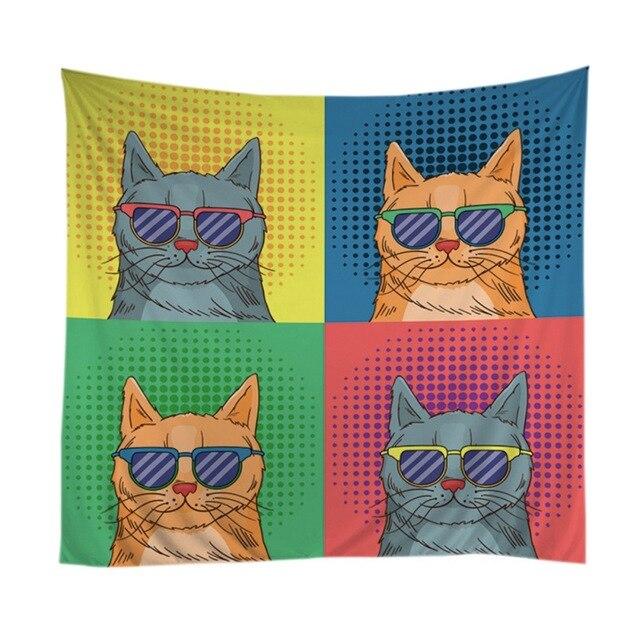 Cat Decorative Tapestry for Wall Cat Design Accessories Pet Clever A 