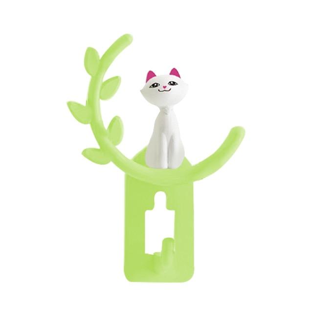 Cat Design Multifunctional Hooks Cat Design Accessories Pet Clever Green 