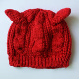 Cat Ear Beanie Hat Cat Design Accessories Pet Clever Red 