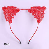 Cat Ear Crystal Headband Cat Design Accessories Pet Clever Red 