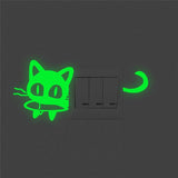 Cat Eating Fish Glow Wall Stickers Cat Design Accessories Pet Clever 