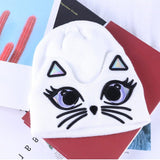 Cat Embroidery Knitted Beanie Cat Design Accessories Pet Clever 