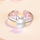 Cat Face Ring Cat Design Accessories Pet Clever White 