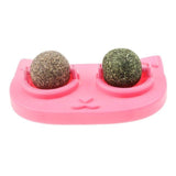 Cat Face Shape Catnip Ball Cat Toys Pet Clever Pink 