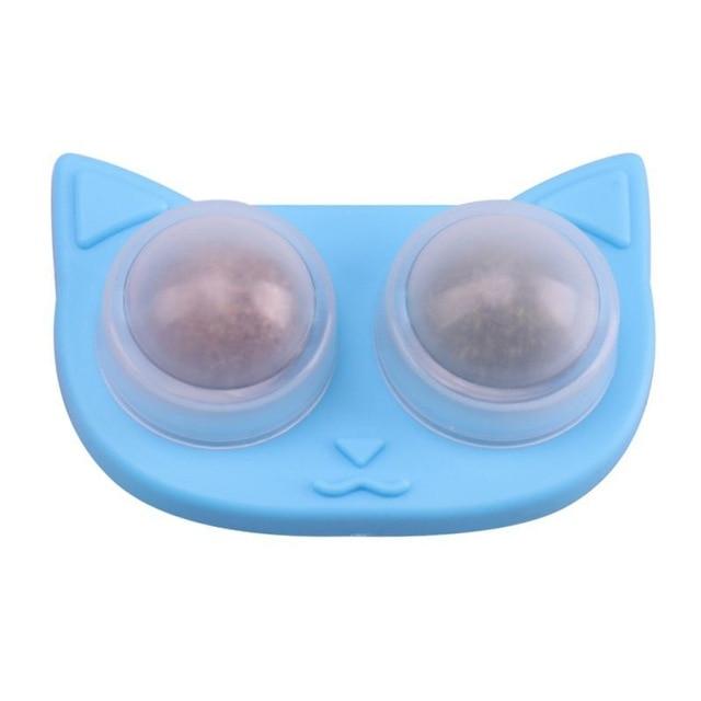 Cat Face Shape Catnip Ball Cat Toys Pet Clever Blue 