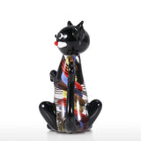 Cat Glass Figurine Home Decor Cats Pet Clever 