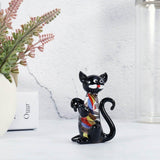 Cat Glass Figurine Home Decor Cats Pet Clever 