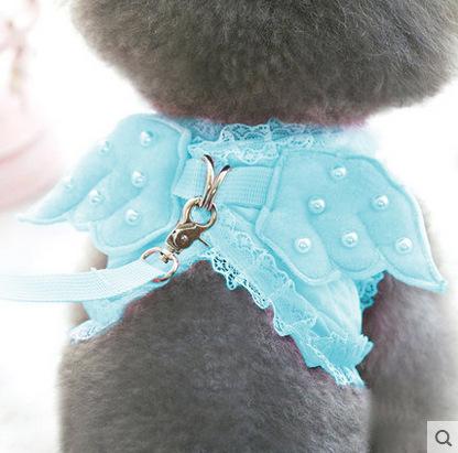 Cat Harness Angel Wings With Lead Leash Artist Collars & Harnesses Pet Clever blue XS 