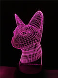 Cat Head 3D Lamp Home Decor Cats Pet Clever 