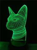 Cat Head 3D Lamp Home Decor Cats Pet Clever 