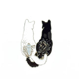 Cat Intertwined Tail Brooch Cat Design Accessories Pet Clever 