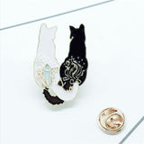 Cat Intertwined Tail Brooch Cat Design Accessories Pet Clever 