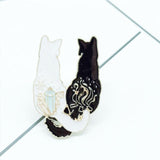 Cat Intertwined Tail Brooch Cat Design Accessories Pet Clever 