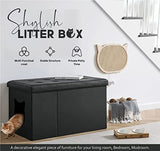 Cat Litter Box Enclosure Hidden Washroom Bench Ottoman Cat Litter Boxes & Litter Trays Pet Clever 