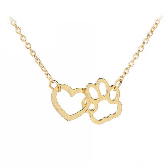 Cat Love Heart Pendant Cat Design Accessories Pet Clever Gold 