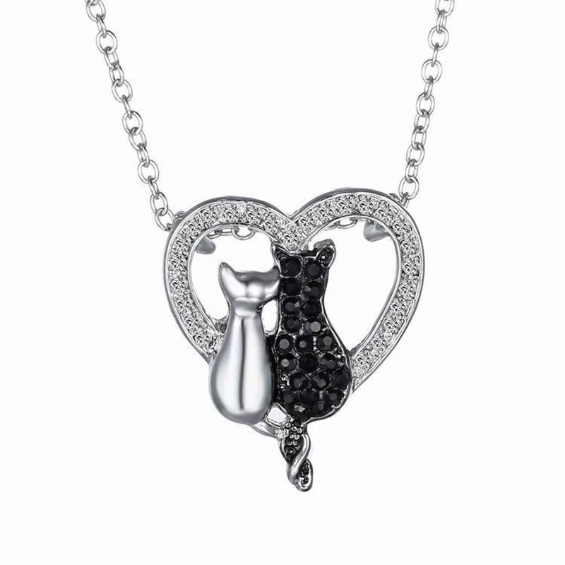 Cat Lovers Pendant Necklace Cat Design Accessories Pet Clever 