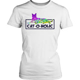Cat-O-Holic T-Shirt Design T-shirt teelaunch District Womens Shirt White XS