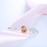 Cat Paw Dangle Belly Button Ring Cat Design Accessories Pet Clever Silver Plated 