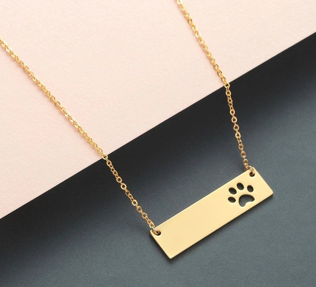 Cat Paw Necklace Cat Design Accessories Pet Clever Gold-color 