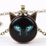 Cat Pendant Necklace Cats Jewelry Pet Clever ancient bronze 