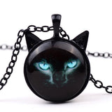 Cat Pendant Necklace Cats Jewelry Pet Clever black 