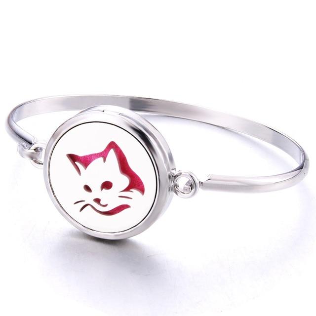 Cat Perfume Diffuser Locket Bracelet Cat Design Accessories Pet Clever A 