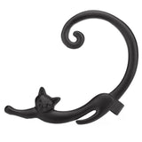Cat Post Stud Earrings Cat Design Accessories Pet Clever Black 