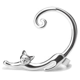 Cat Post Stud Earrings Cat Design Accessories Pet Clever Silver 