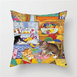 Cat Print Cushion Cover Cat Design Accessories Pet Clever 1 