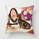 Cat Print Cushion Cover Cat Design Accessories Pet Clever 14 