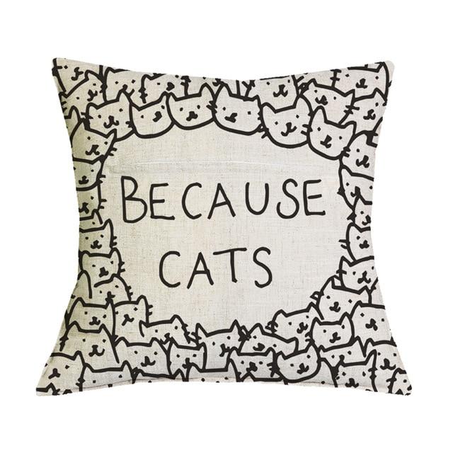 Cat Print Cushion Cover Cat Design Pillows Pet Clever 1 