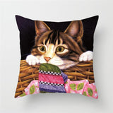 Cat Print Cushion Cover Cat Design Accessories Pet Clever 