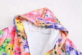 Cat Print Girls Bathrobes Kids Hooded Robes For You Pet Clever 