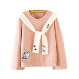 Cat Print Sweater Cat Design T-Shirts Pet Clever pink 
