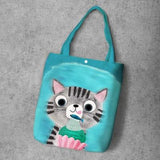 Cat Printed Canvas Shoulder Bags Cat Design Bags Pet Clever 3 