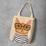Cat Printed Canvas Shoulder Bags Cat Design Bags Pet Clever 1 