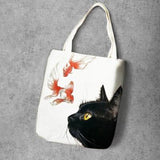 Cat Printed Canvas Shoulder Bags Cat Design Bags Pet Clever 11 