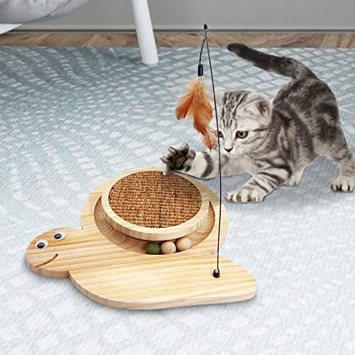 Cat Scratch Mat for Indoor Cats with Interactive Cat Toy and Catnip - Pet  Clever