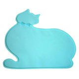 Cat Shape Silicone Feed Placemat Dog Bowls & Feeders Pet Clever Green 