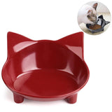 Cat Shaped Pet Feeder Bowl Dog Bowls & Feeders Pet Clever red 