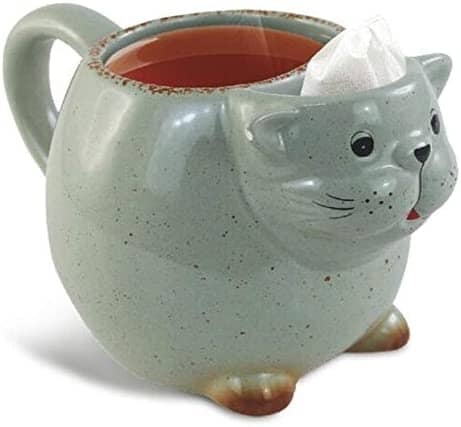 Cat Tea Mug Green 14oz Cat Design Accessories Pet Clever 