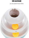 Cat Toy 2 Level Towers Tracks Roller with 2 Colorful Ball Cat Toys Pet Clever 
