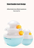Cat Toy 2 Level Towers Tracks Roller with 2 Colorful Ball Cat Toys Pet Clever 
