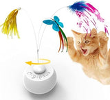 Cat Toys Interactive Butterfly Feather Mice Spin with Smart Rolling Ball Cat Pet Clever 