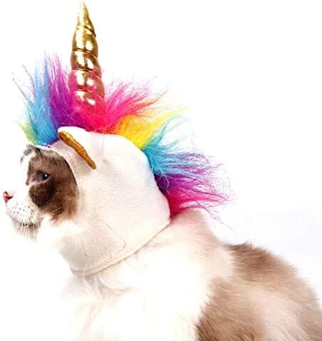 Cat Unicorn Hat with Ear Hole for Small Dogs Puppy Dog Clothing Pet Clever 