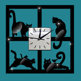 Cat Wall Clock Home Decor Cats Pet Clever 