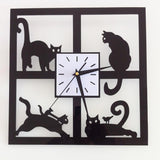 Cat Wall Clock Home Decor Cats Pet Clever 