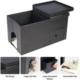 Cat Washroom Bench Storage Cabinet with Waterproof Mat Cat Litter Boxes & Litter Trays Pet Clever 