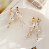 Cat White Pearl Earrings Cat Design Accessories Pet Clever 