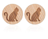 Cat Wooden Earrings Cat Design Accessories Pet Clever 